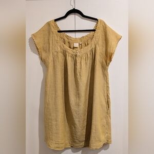E by Eloise - Anthropologie - Yellow Linen Dress